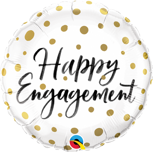 Happy Engagement Gold Dots Foil Balloon 45cm