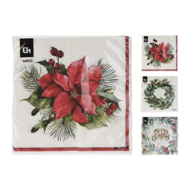Ronis Napkins 16Pcs 3 assorted designs 33X33cm