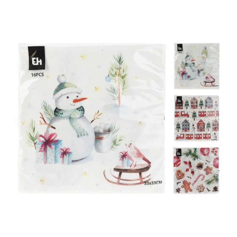Ronis Napkins 16Pcs 3 assorted designs 33X33cm