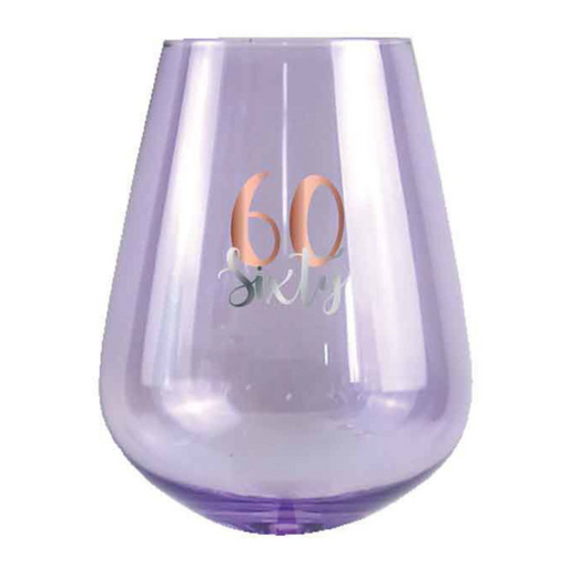 Ronis 60Th Stemless Glass Rose Gold Decal 13cm 600ml