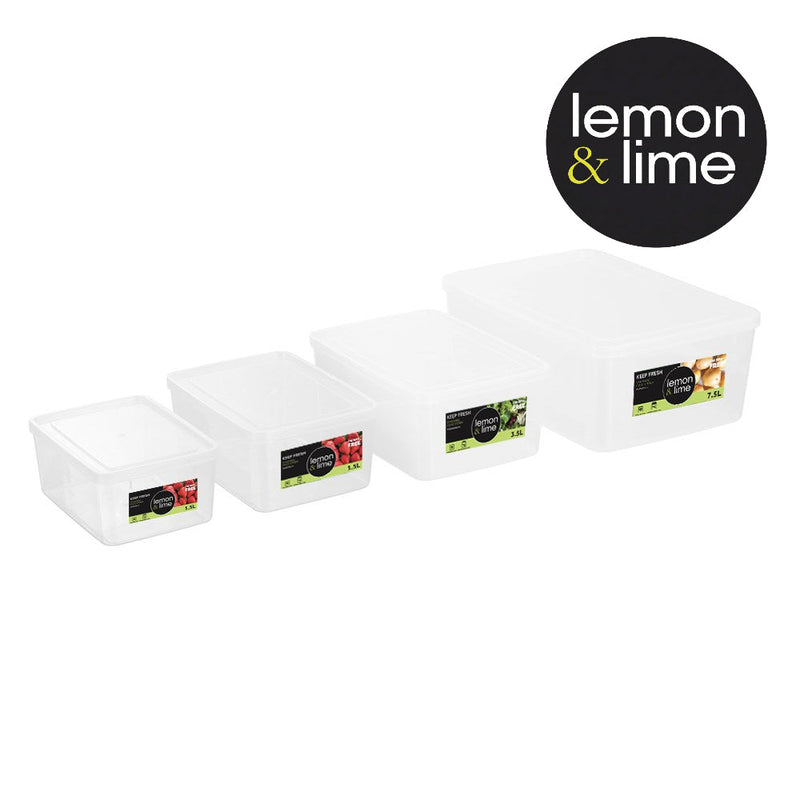 7.5L bulk food storage box with green clips