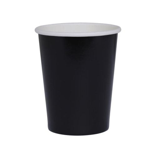 Black paper party cups 260ml 20 pack Five Star
