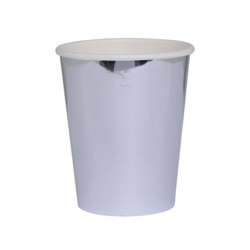 Metallic silver paper cups 260ml 20 pack Five Star