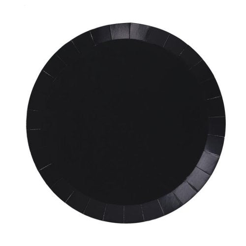 Black 9 inch round paper dinner plates 20 pack Five Star