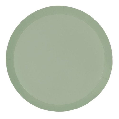 Eucalyptus green 9 inch paper dinner plates 20 pack
