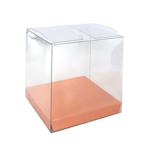 Clear favour boxes with metallic rose gold accents 10 pack