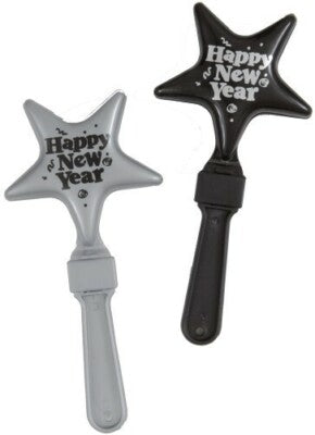 Black and silver star clappers for New Year celebrations