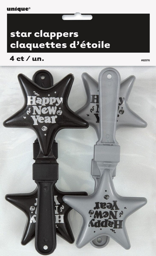 Black and silver New Year star clappers