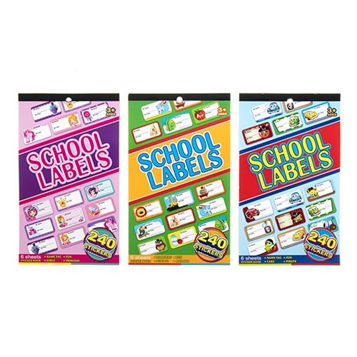School book name labels pack