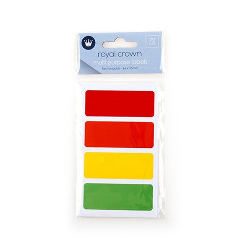 Assorted colour labels 72 pack