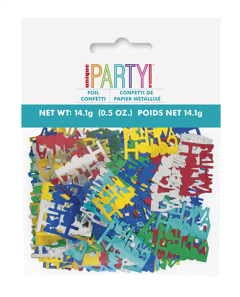 Pack of happy birthday metallic table confetti