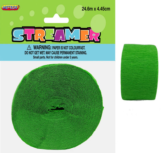 Crepe Streamer Lime Green 1x2400cm