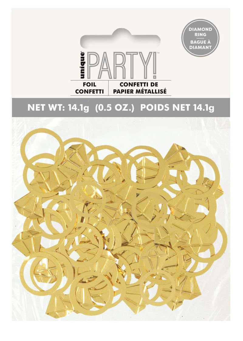 Pack of metallic diamond ring confetti