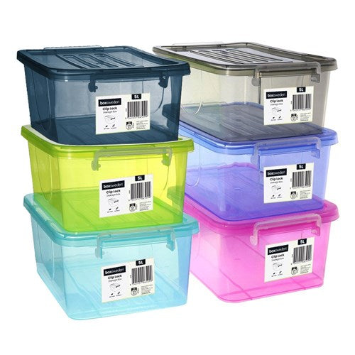 5L storage box in assorted colours