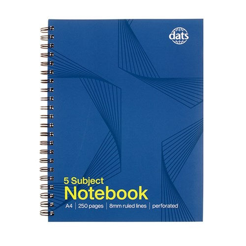 A4 5 subject notebook