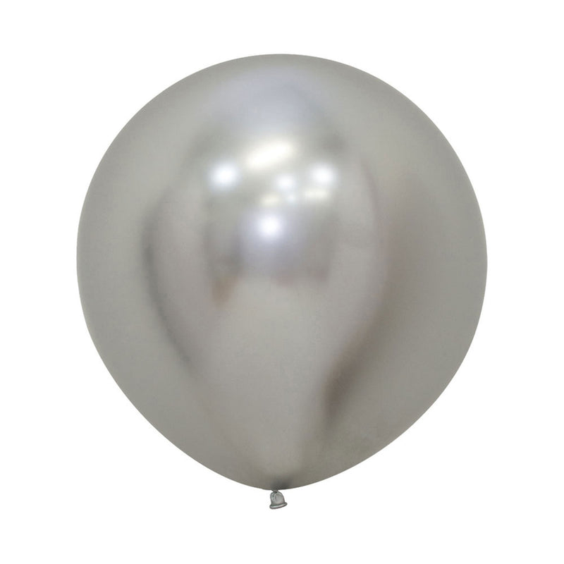 Sempertex Metallic Reflex Silver Latex Balloons 60cm 3PK