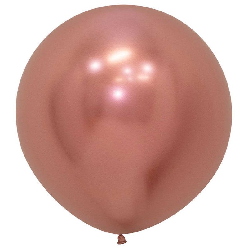 Sempertex Metallic Reflex Rose Gold Latex Balloons 60cm 3PK
