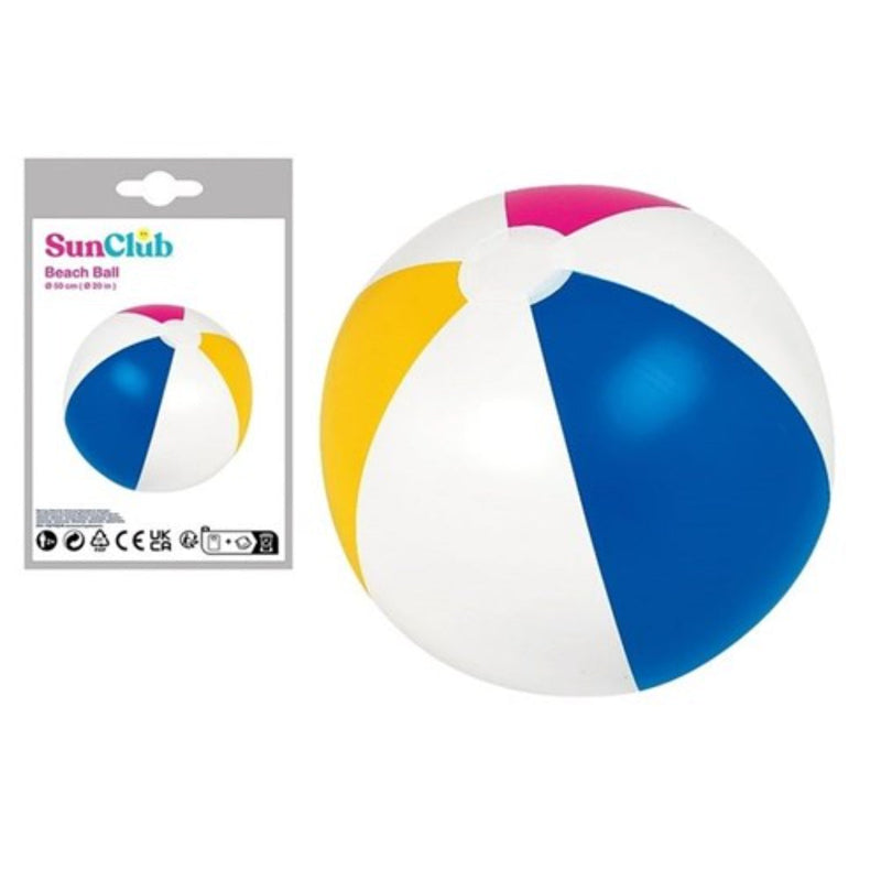 Large 50 cm matte inflatable panel ball in bright multi-color for outdoor play