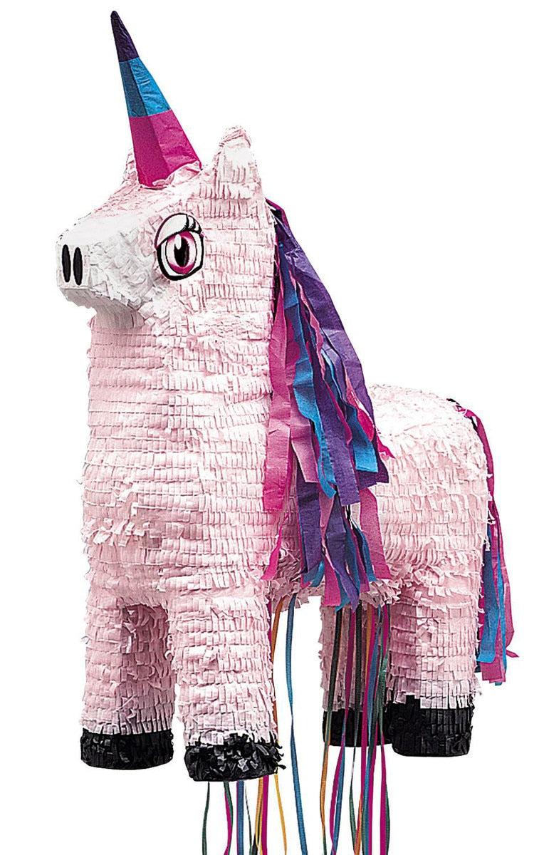 Unicorn head shaped pull string pinata