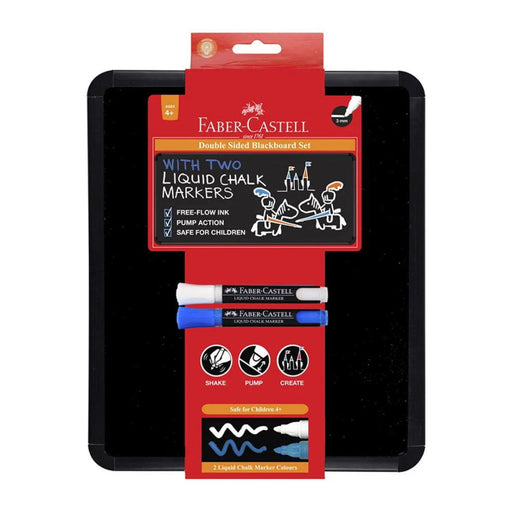 Faber Castel Double Sided Blackboard Set with blue and white markers