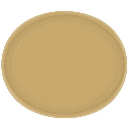 Paper Plates Oval Gold 30cm 20pk