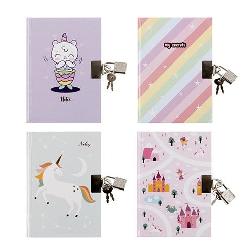 A6 hard cover diary with lock kids designs 120 pages