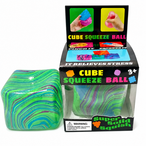 Fine Cube Swirl Green. Squishy Toy