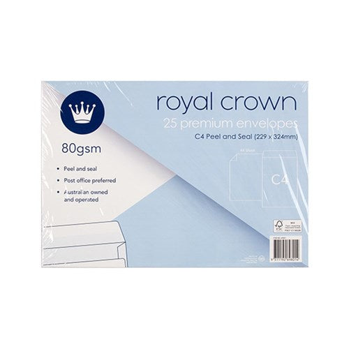 C4 white envelopes 25 pack