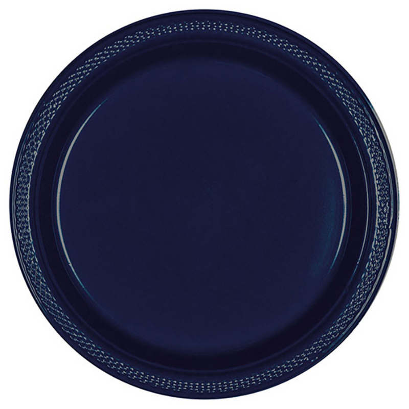 Paper Plates Round Navy Flag Blue 26cm 20pk