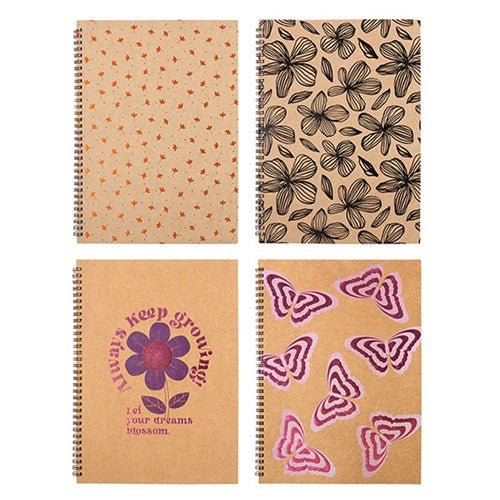 A4 kraft cover spiral notebook 120 pages