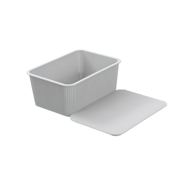 Ribbed Storage Basket Lidded 3.5L 25X18X11Cm 2 Asstd image 2