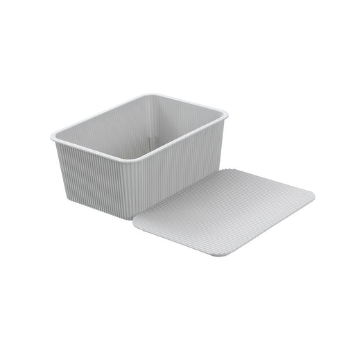 Ribbed Storage Basket Lidded 3.5L 25X18X11Cm 2 Asstd image 2