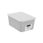 Ribbed Storage Basket Lidded 3.5L 25X18X11Cm 2 Asstd image 6 – thumbnail