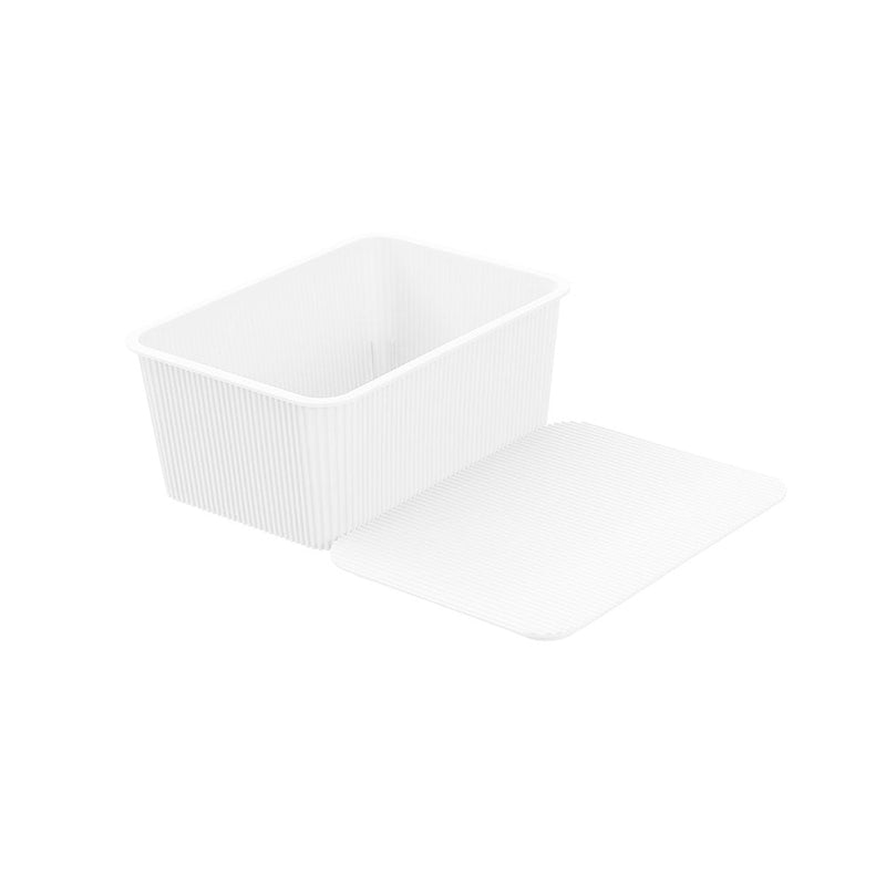 Ribbed Storage Basket Lidded 3.5L 25X18X11Cm 2 Asstd image 7