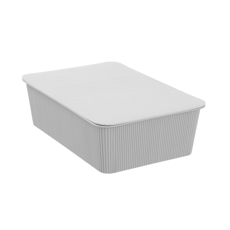 Ribbed Storage Basket Lidded 7.5L 37.5X25.5X11Cm 2 Asstd image 4