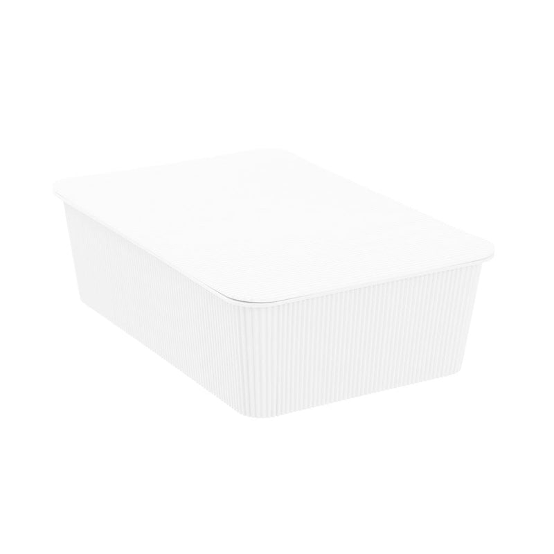 Ribbed Storage Basket Lidded 7.5L 37.5X25.5X11Cm 2 Asstd image 9