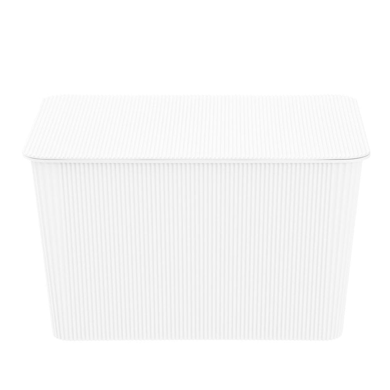 Ribbed Storage Basket Lidded 15L 37.5X25.5X22Cm 2 Asstd image 10