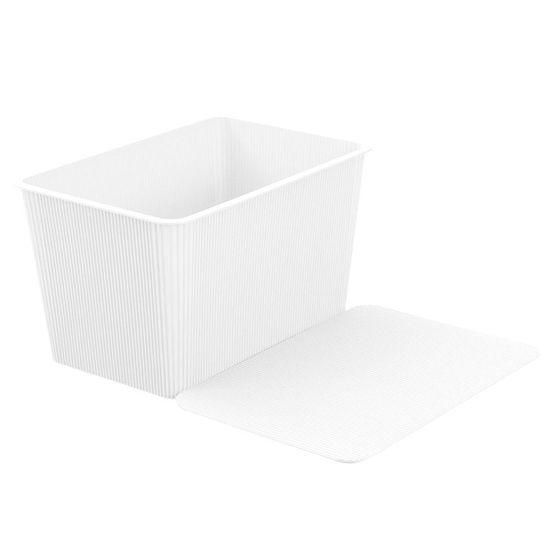 Ribbed Storage Basket Lidded 15L 37.5X25.5X22Cm 2 Asstd image 7