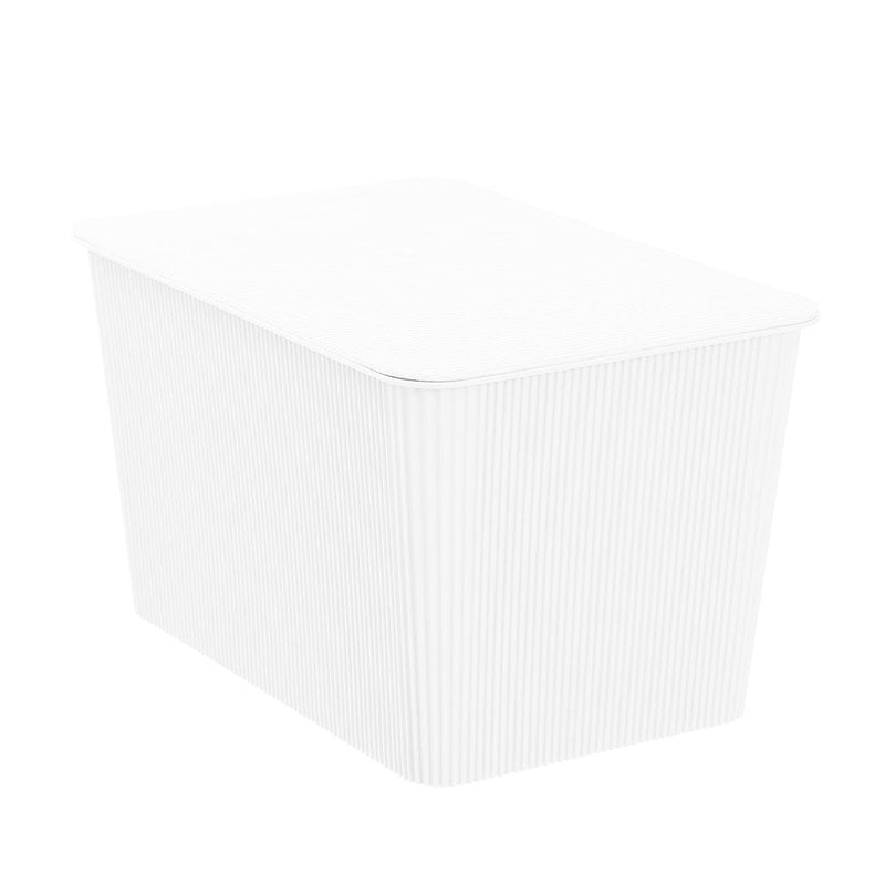 Ribbed Storage Basket Lidded 15L 37.5X25.5X22Cm 2 Asstd image 9