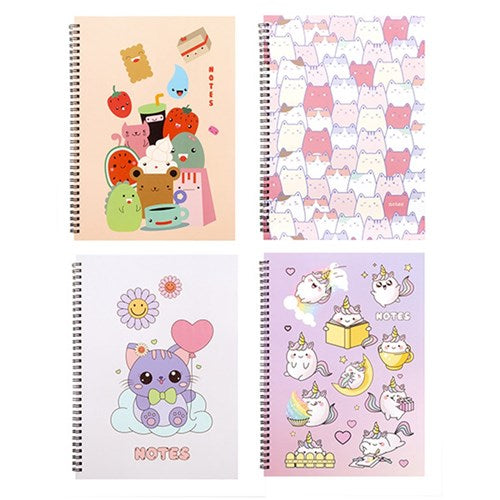 A4 spiral notebook cute designs card cover 120 pages