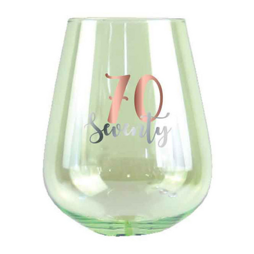 Ronis 70Th Stemless Glass Rose Gold Decal 13cm 600ml