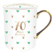 Ronis 70th Sweet Heart Mug With Gold Handle 360ml