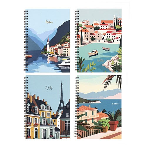 A5 printed spiral notebook assorted designs 120 pages