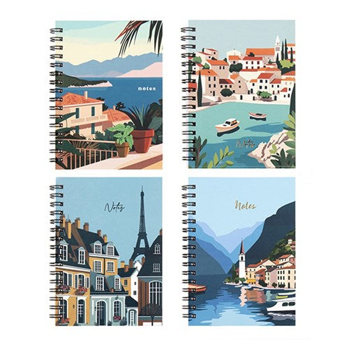 A6 pocket spiral notebook printed cover assorted designs