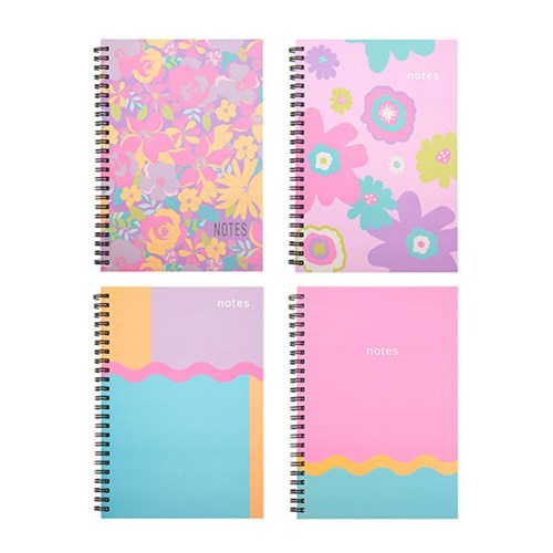 A5 assorted printed cover spiral notebook 120 pages