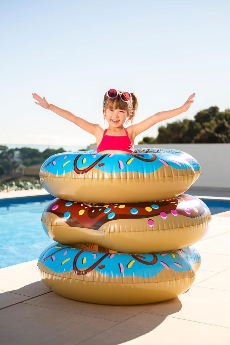 Dunkin Floating Rings Doughnut Swim Ring 107cm 2 Assorted | Fun Inflatable Pool Floats — Ronis
