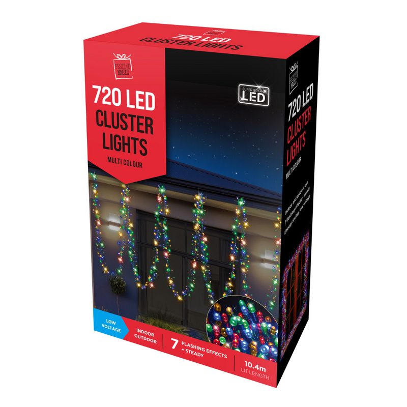 Ronis 720 LED Cluster Lights Multi
