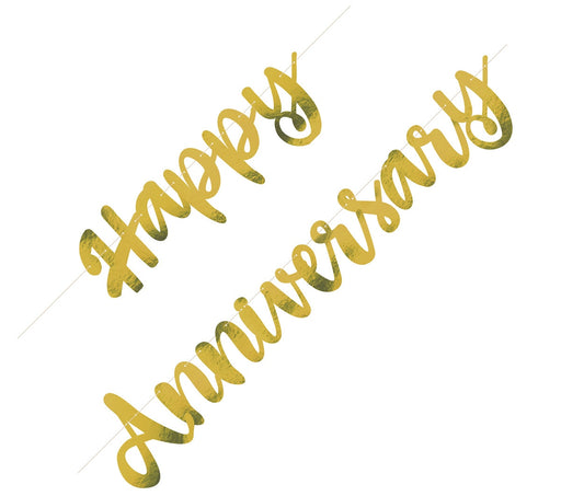 Champagne gold happy anniversary banner 6ft