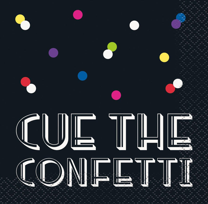 Neon dots New Year beverage napkins