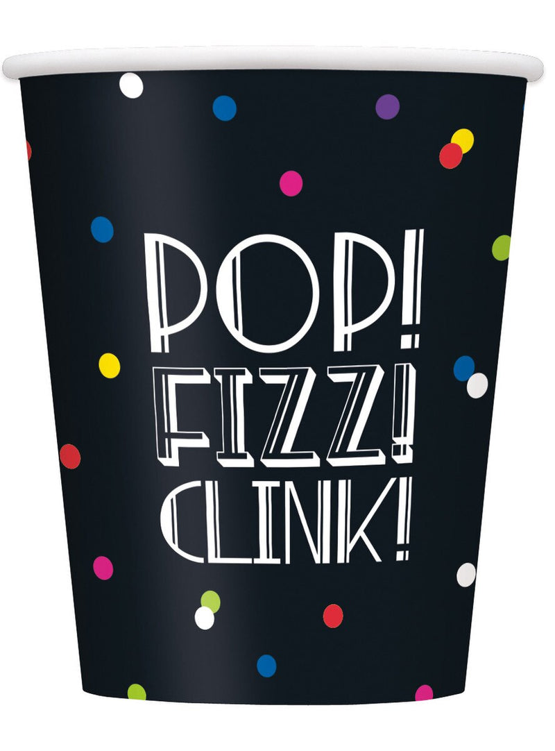 Neon dots New Year paper cups 270ml